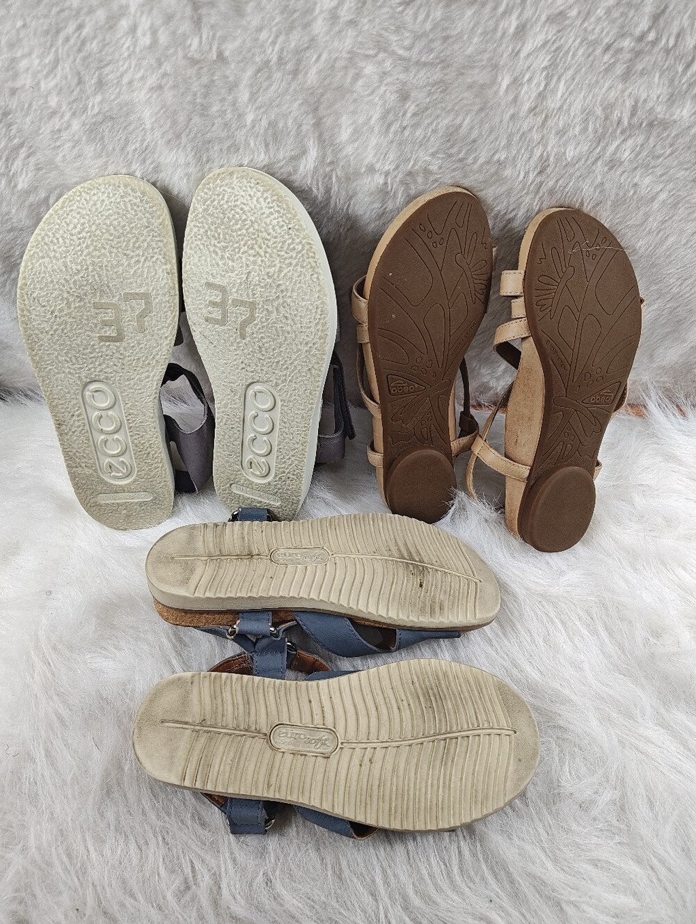 ECCO + ABEO + EuroSoft by Sofft Gray Silver Brown Comfort Sandals Bundle Women's - Picture 8 of 8